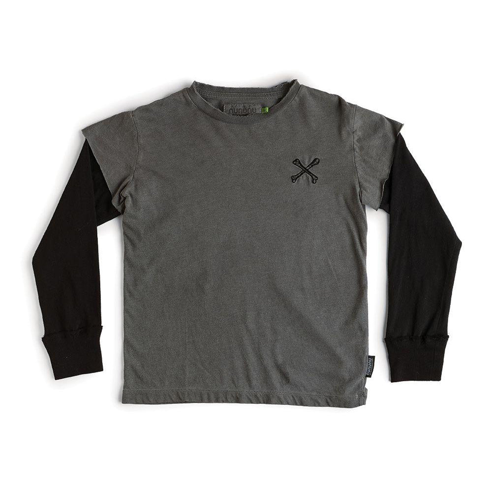 Boys & Girls Dark Grey Cotton T-Shirt