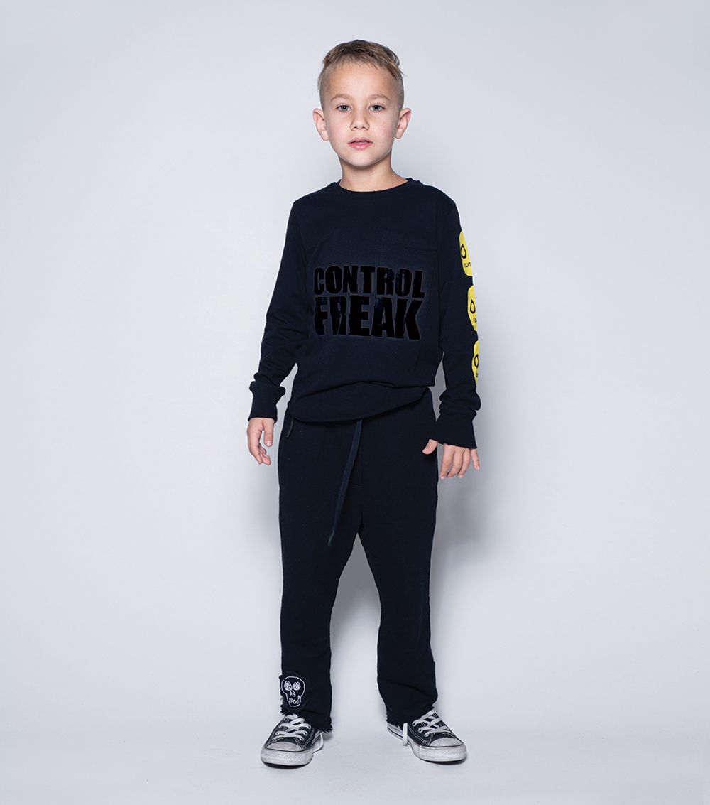 Boys & Girls Black Logo Cotton T-Shirt