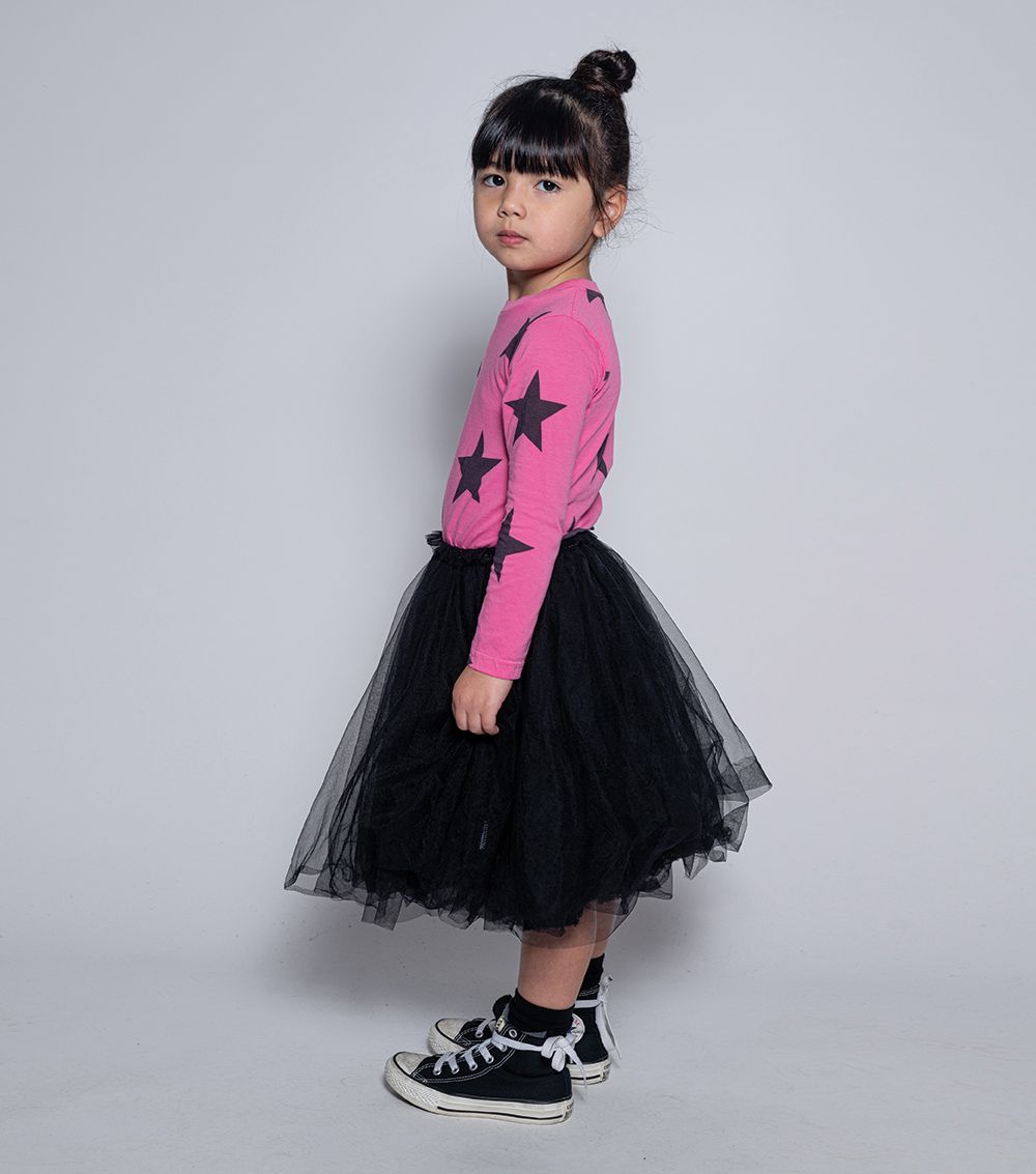 Girls Pink Stars Tulle Dress