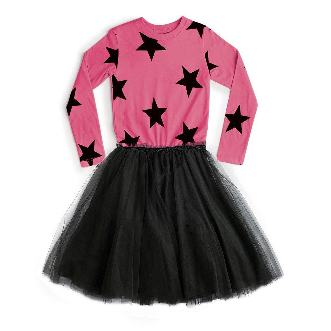 Girls Pink Stars Tulle Dress