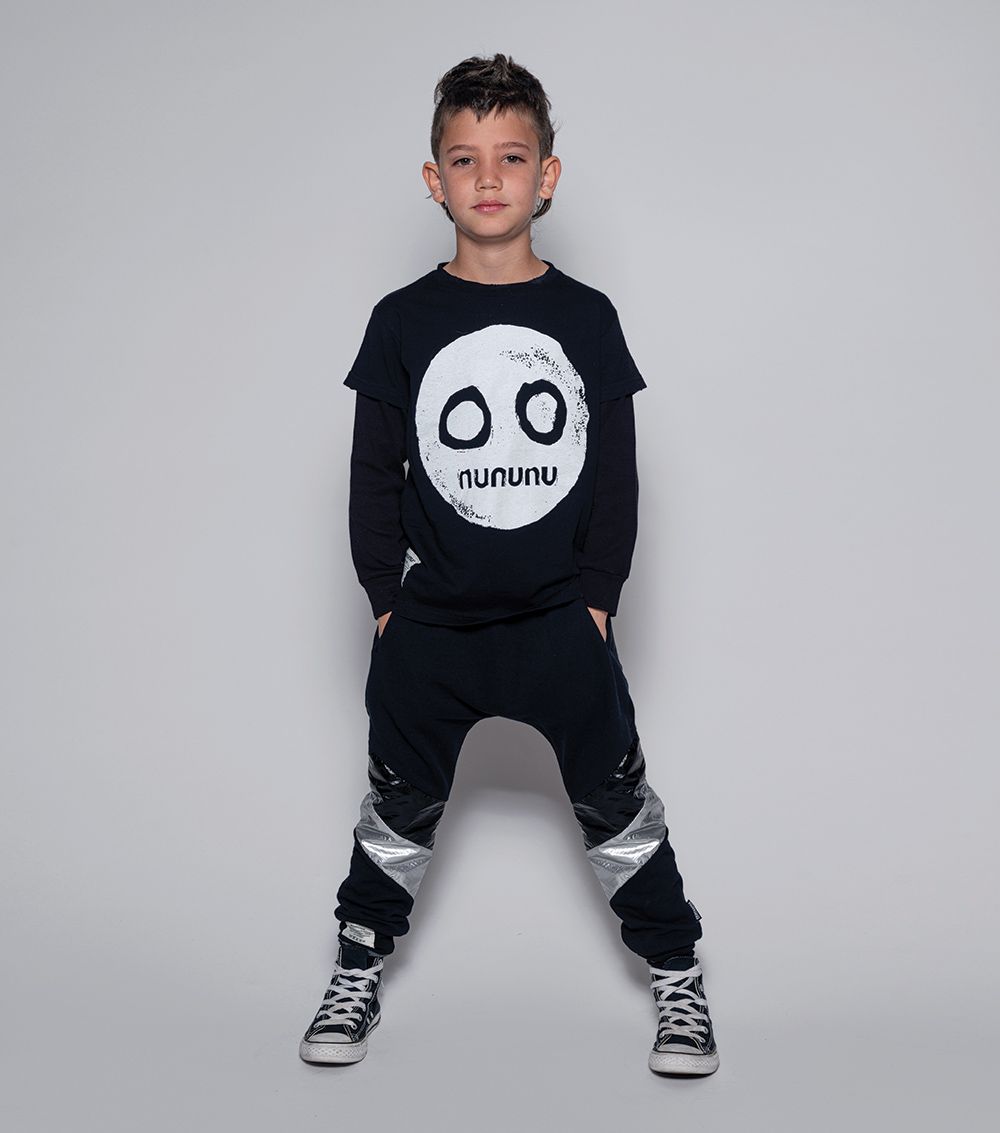 Boys & Girls Black Baggy Trousers