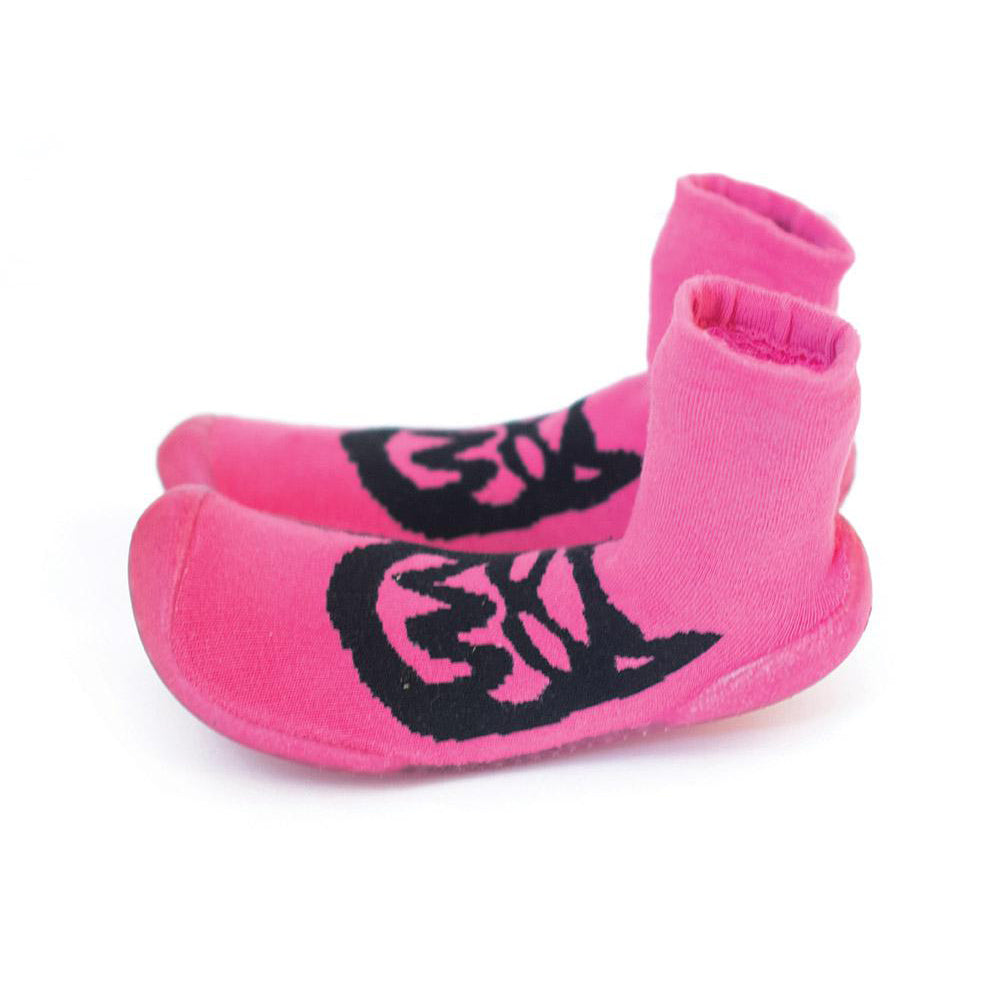 Girls Bright Pink Cat Printed Slippers
