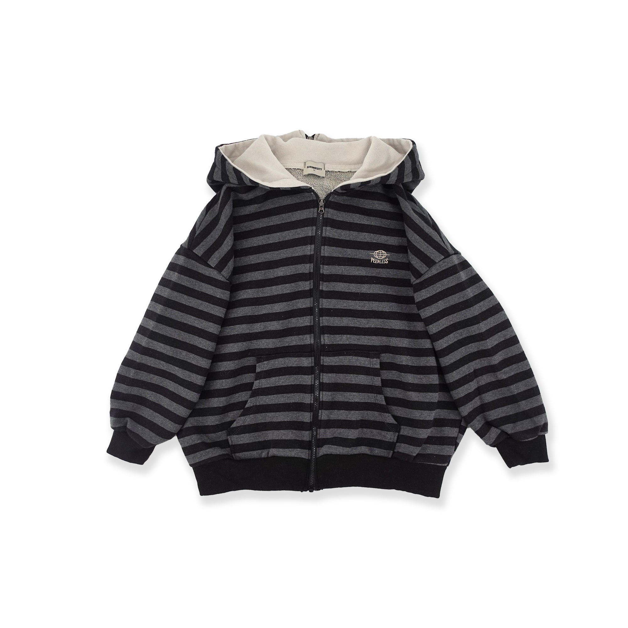 Boys & Girls Navy Stripes Zip-Up Top