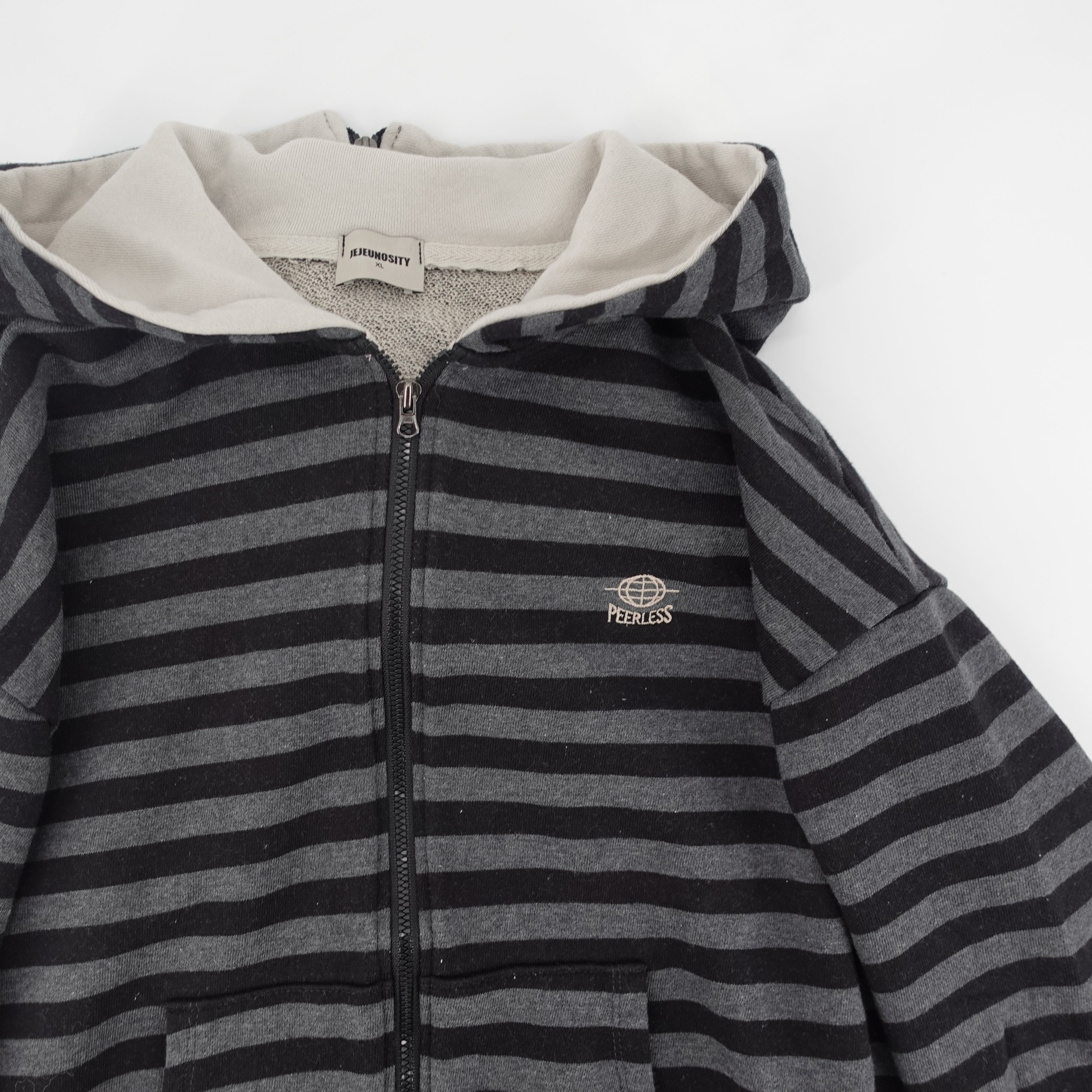 Boys & Girls Navy Stripes Zip-Up Top