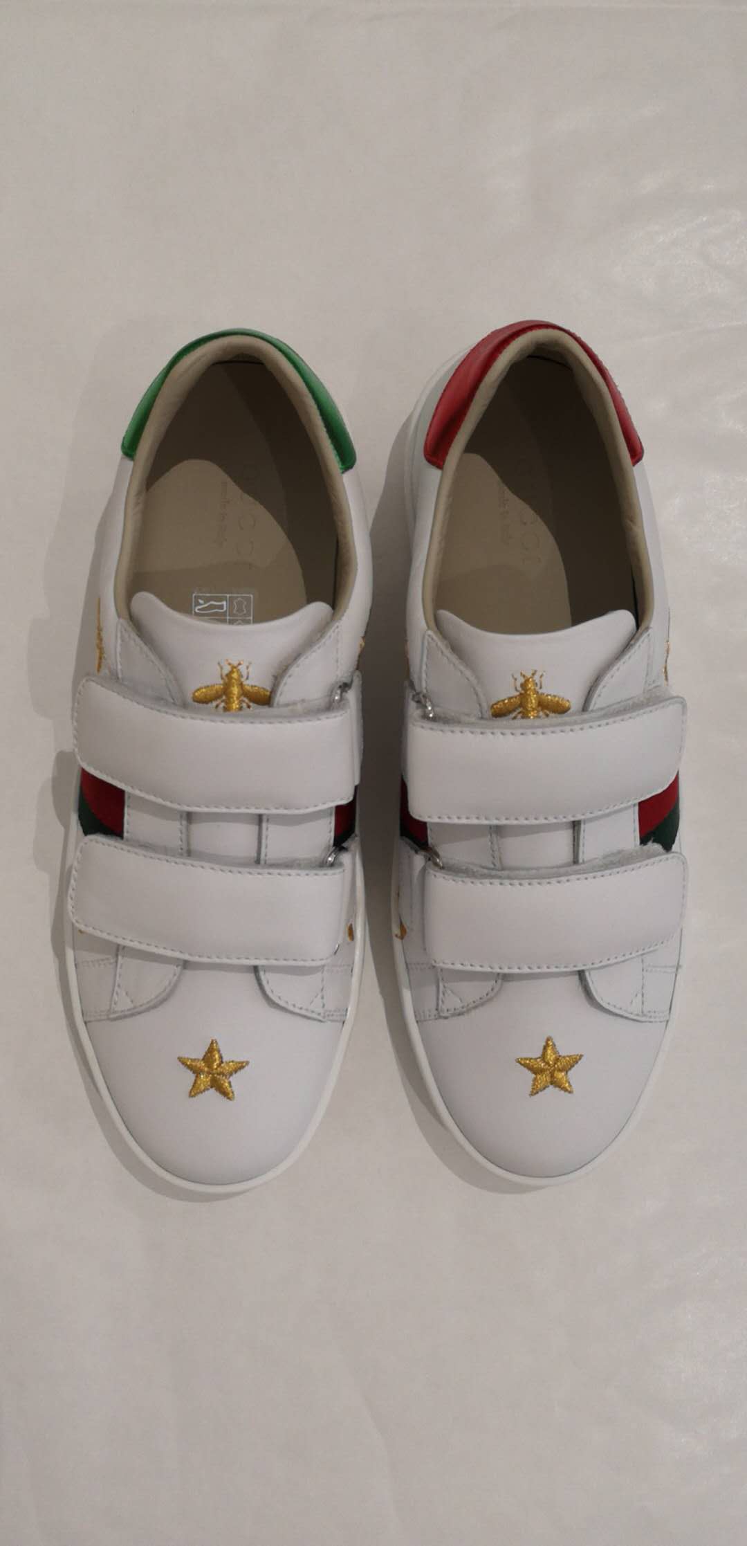Girls & Boys White Velcro Leather Board Shoes