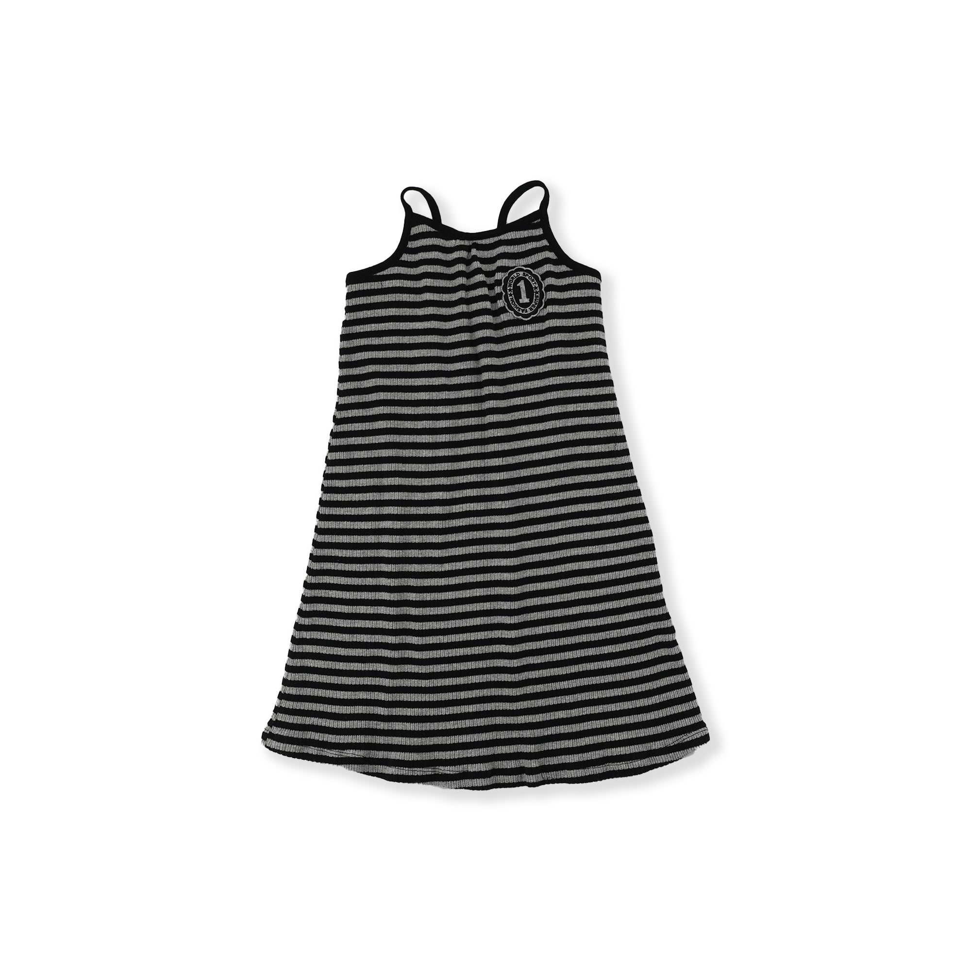 Girls Black Stripes Cotton Dress