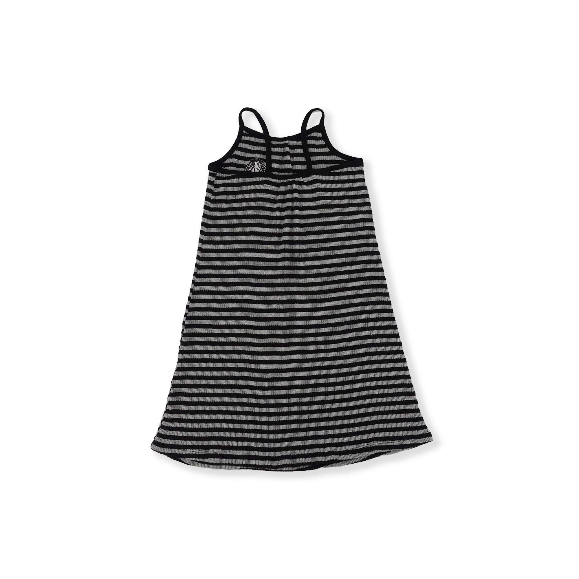 Girls Black Stripes Cotton Dress