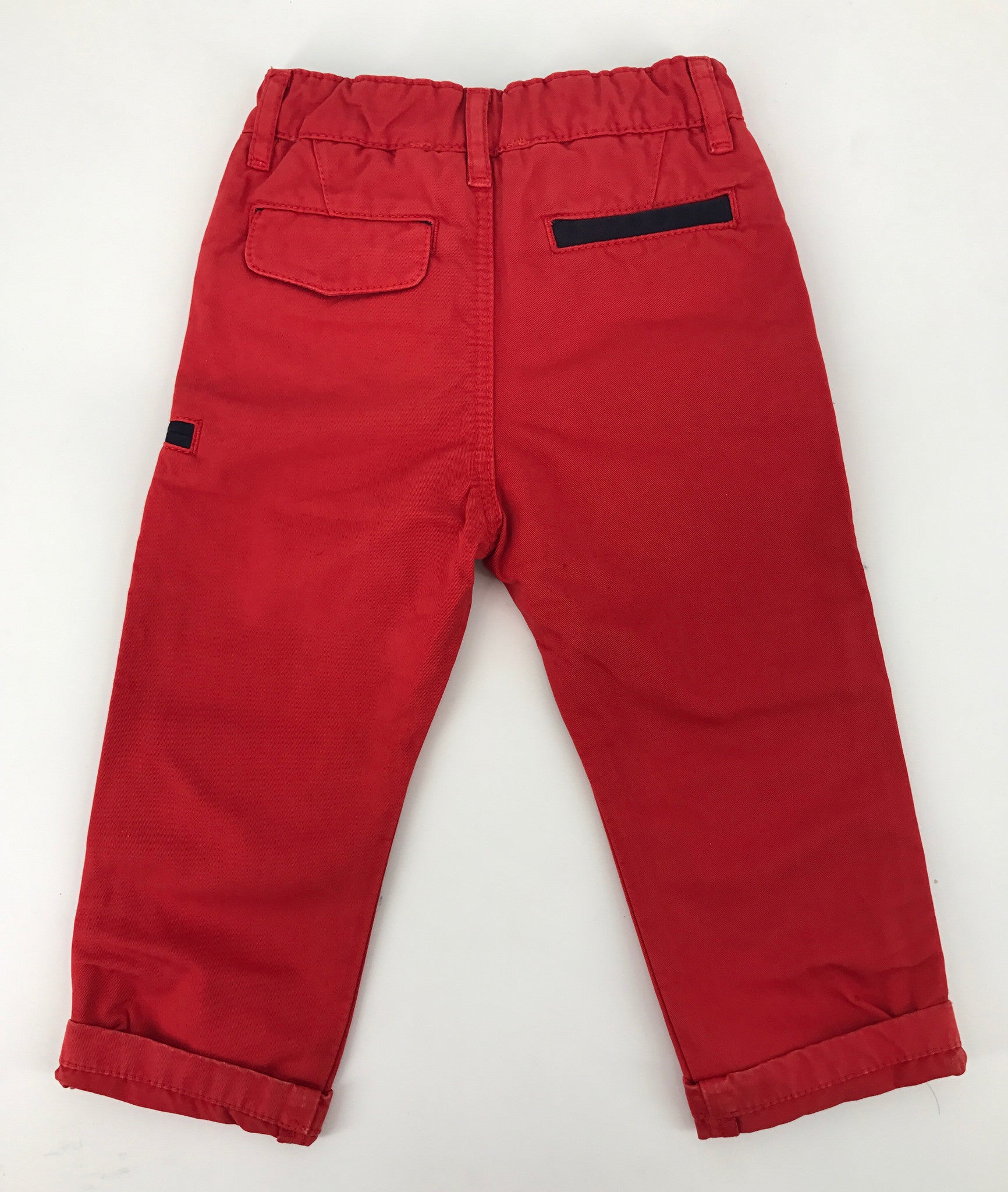 Baby Boys Red Chinos with Black Trim - CÉMAROSE | Children's Fashion Store - 2