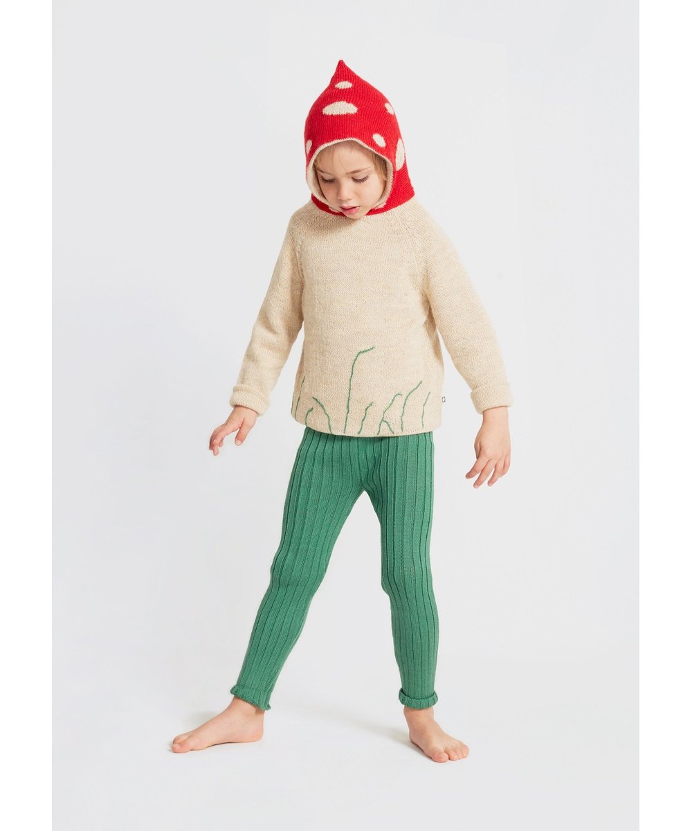 Boys & Girls Beige Hooded Alpaca Sweater