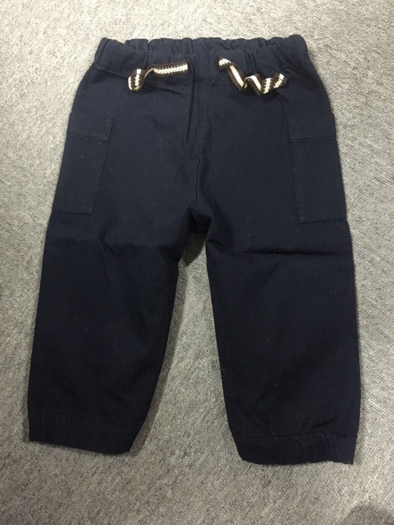 Boys Navy Blue Cotton Elasticated Waist Trousers - CÉMAROSE | Children's Fashion Store