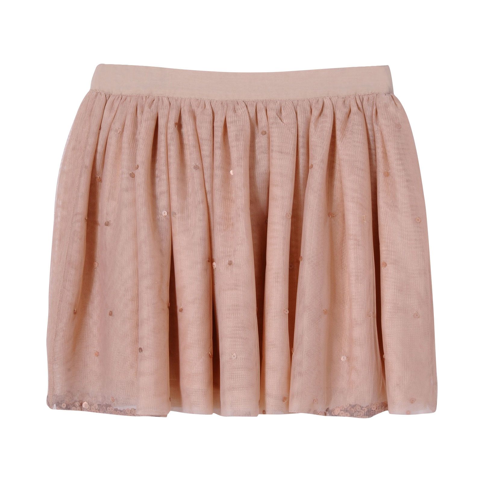 Girls Pink Scattered Sequins Trims Tulle Party Skirt - CÉMAROSE | Children's Fashion Store - 1