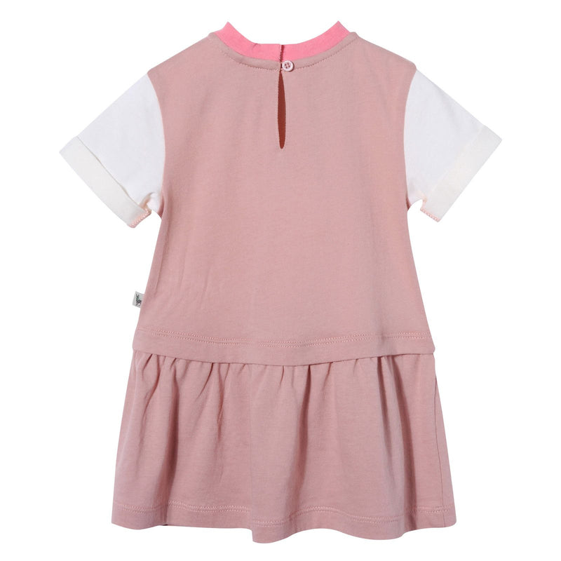 Girls White&Pink Dress With Swallow Print Trims - CÉMAROSE | Children's Fashion Store - 2