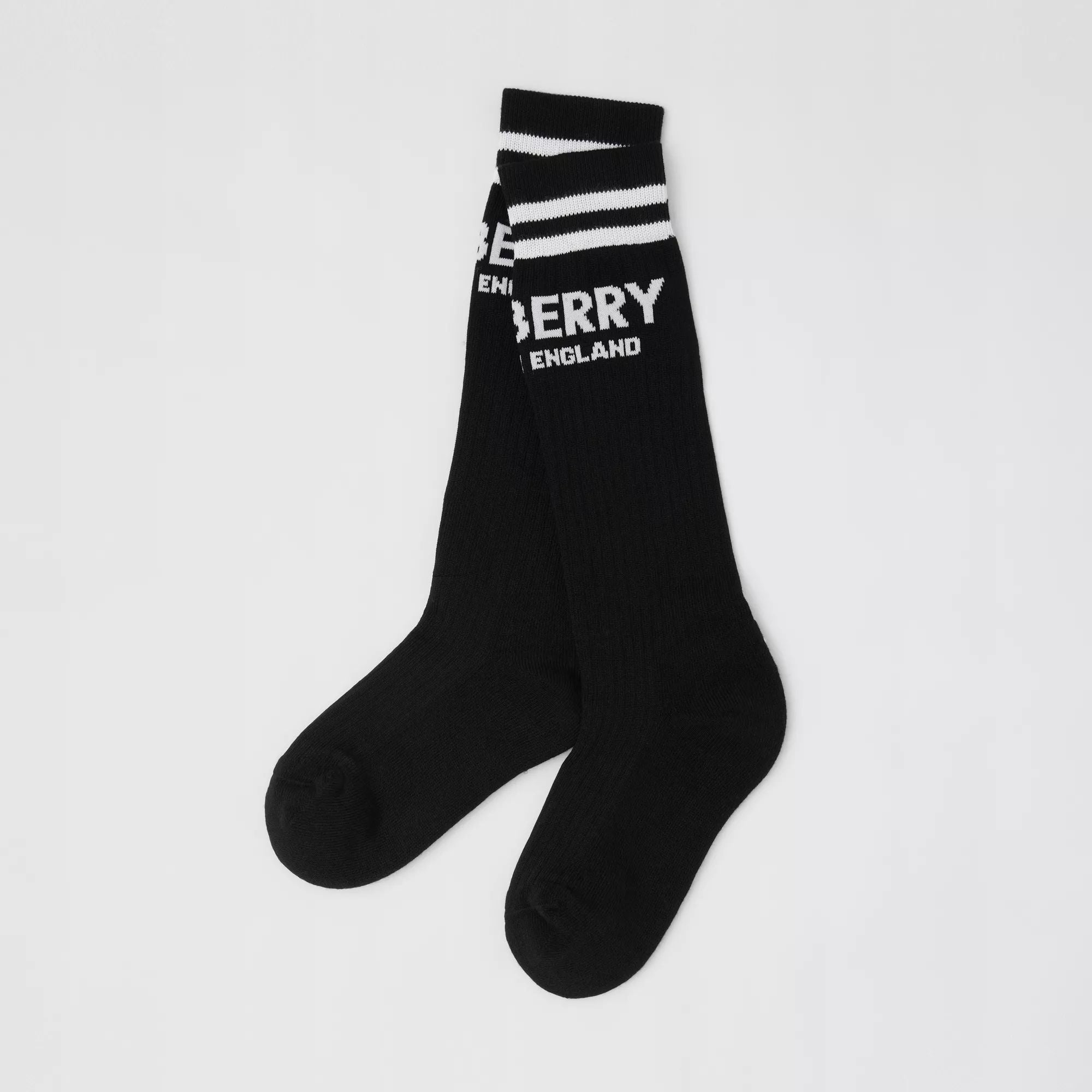 Boys Black & White Logo Cotton Socks (2 Pack)