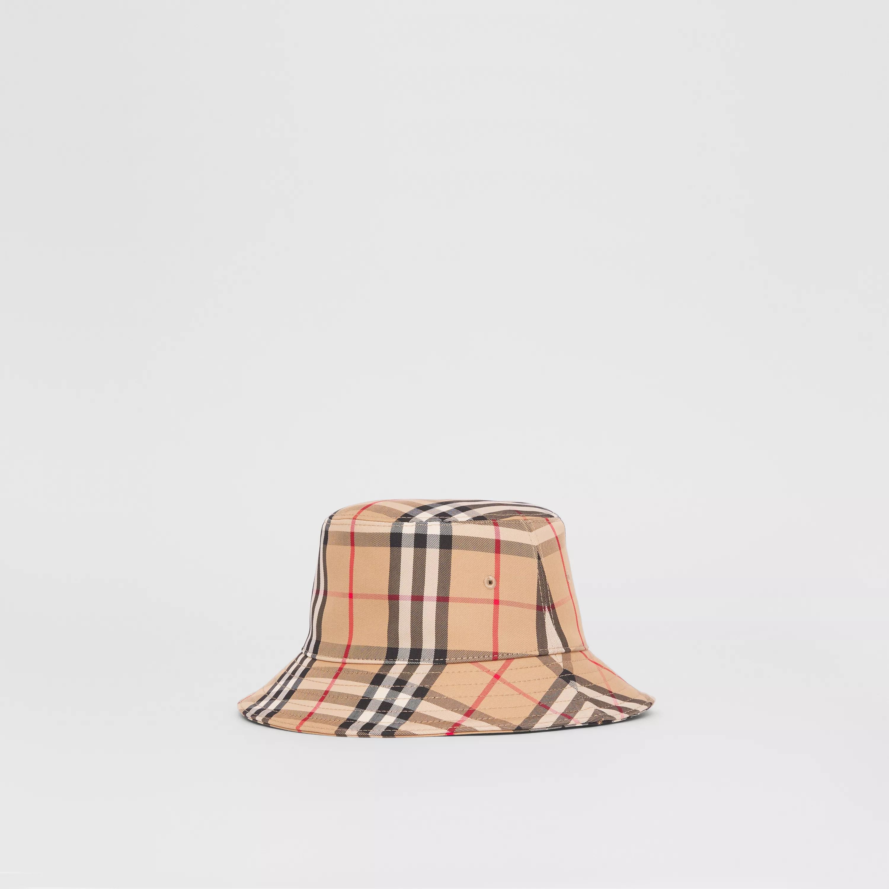 Baby Boys & Girls Beige Check Hat