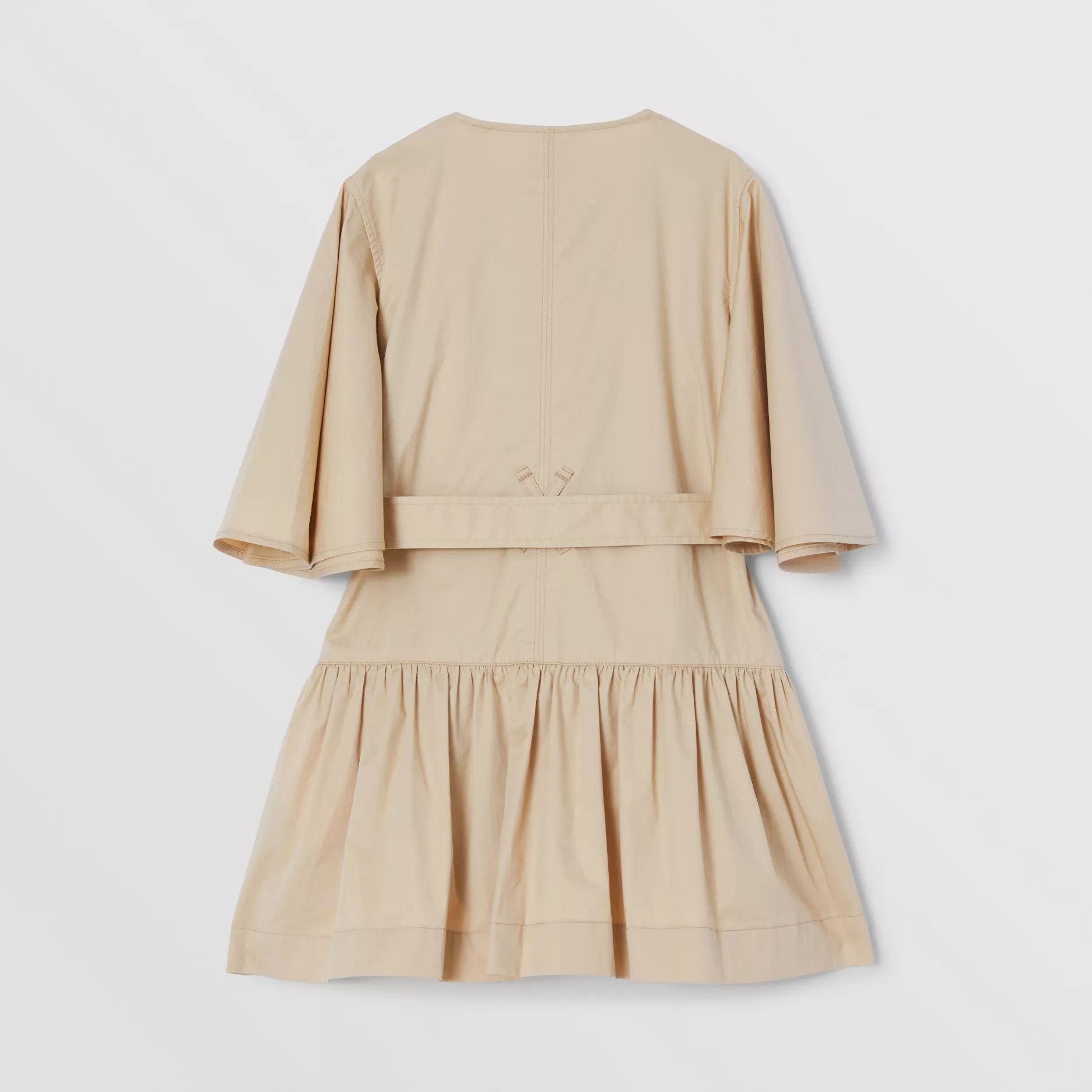 Girls Beige Cotton Dress