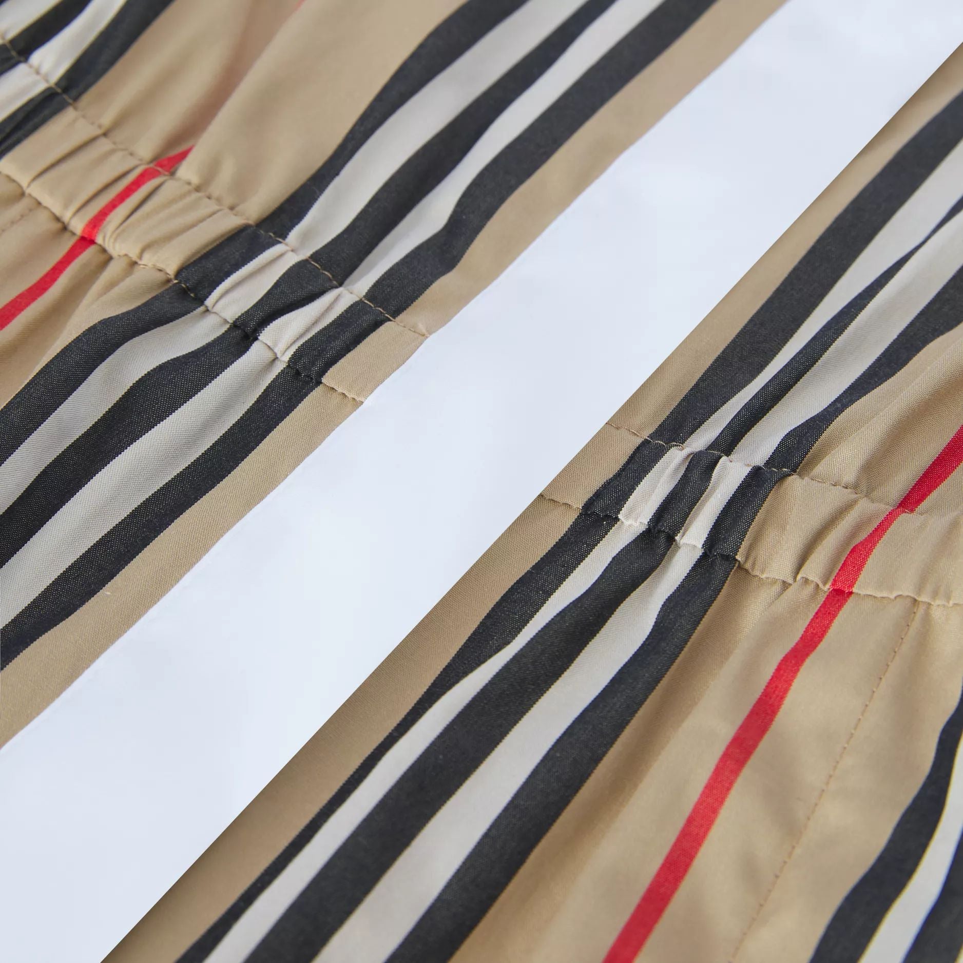 Girls Beige Stripe Cotton Dress
