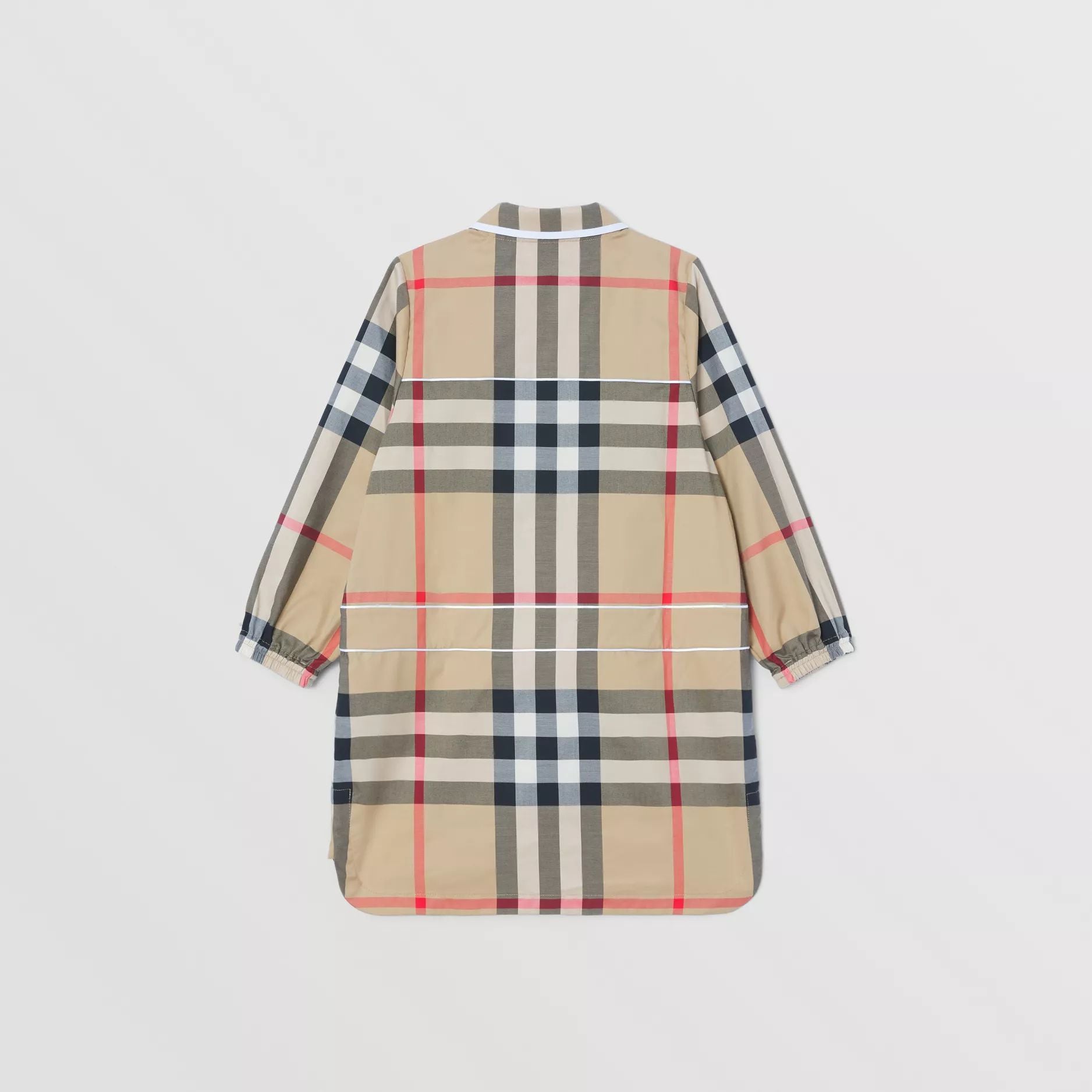 Girls Beige Check Cotton Dress