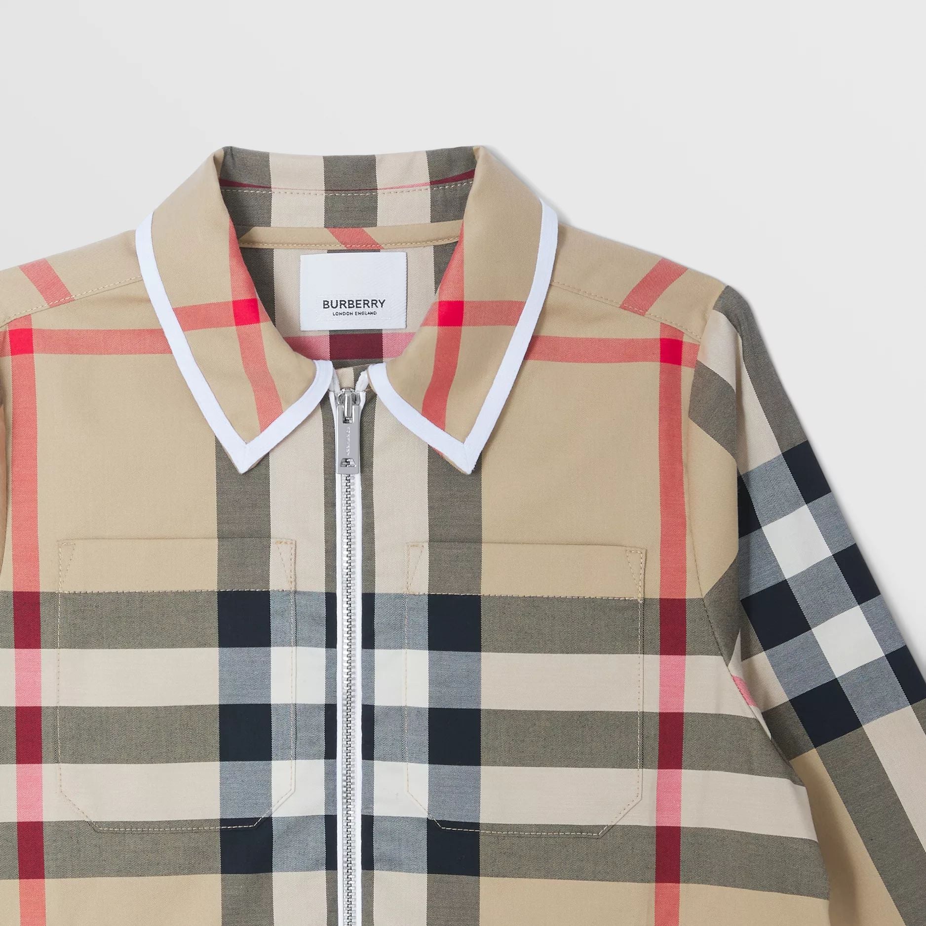 Girls Beige Check Cotton Dress
