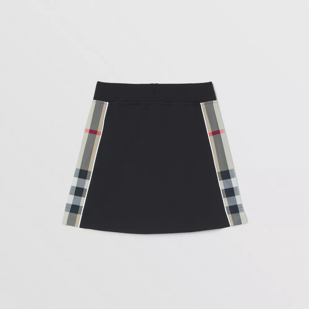 Girls Black Logo Cotton Skirt