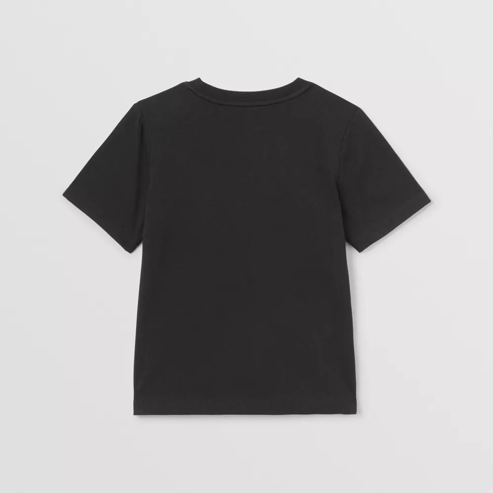 Boys Black Logo Cotton T-shirt