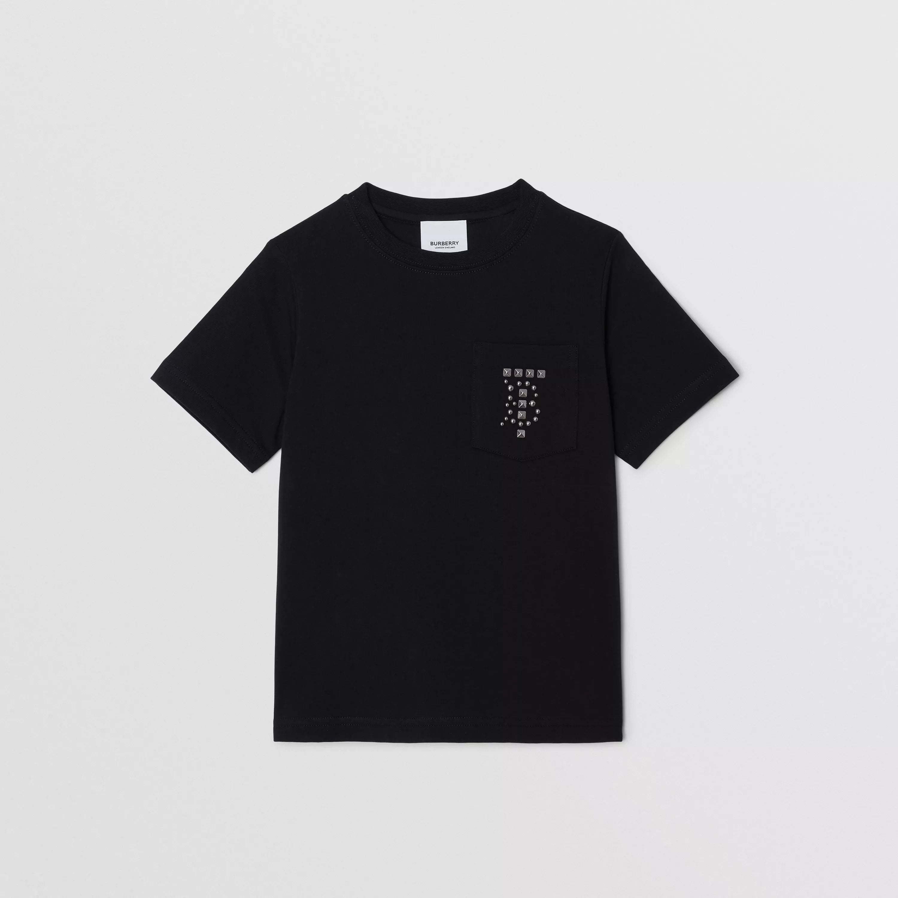 Boys & Girls Black Logo Cotton T-Shirts