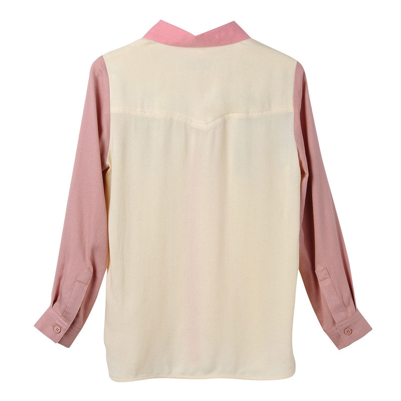 Girls Pink Bird Embroidered Trims Blouse With Pointed Collar - CÉMAROSE | Children's Fashion Store - 2