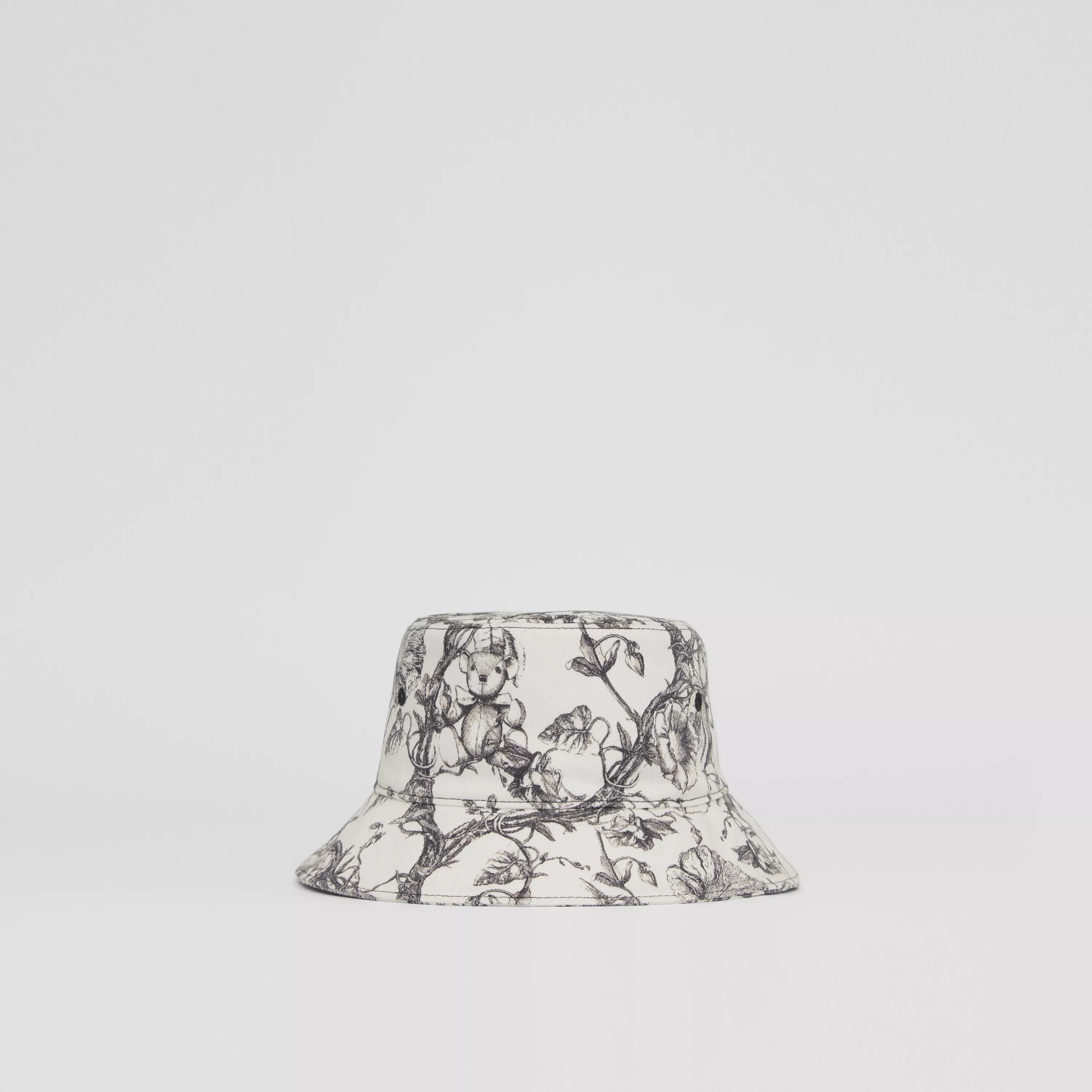 Boys & Girls Black Print Denim Bucket Hat