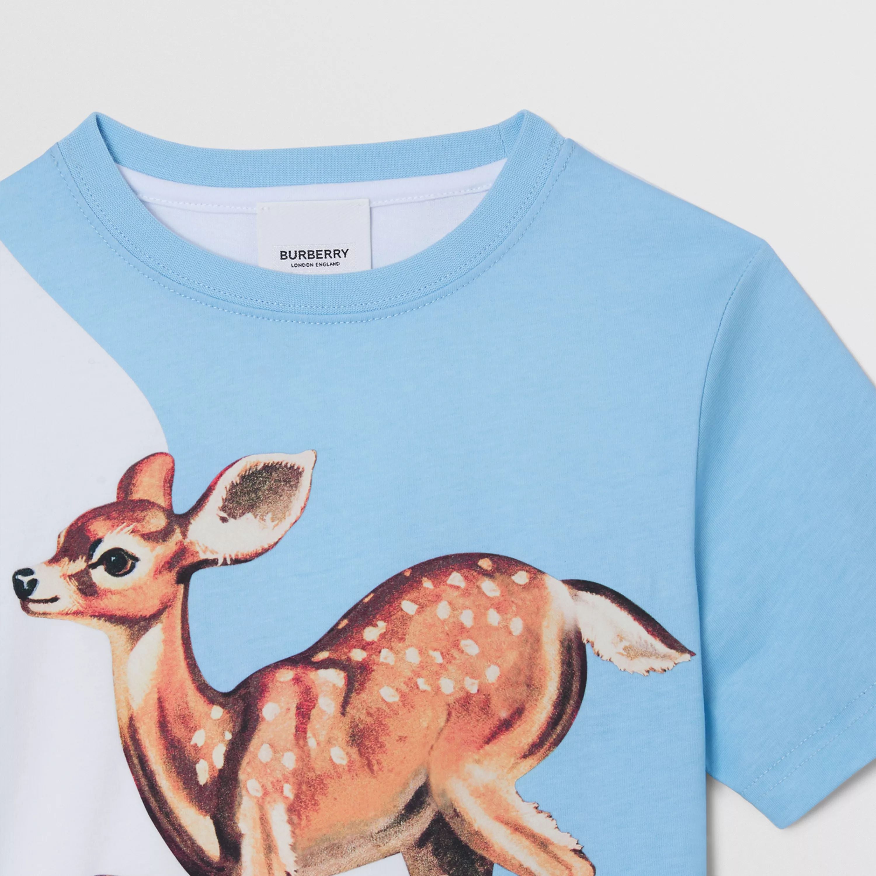 Boys & Girls Blue Deer Cotton T-Shirts