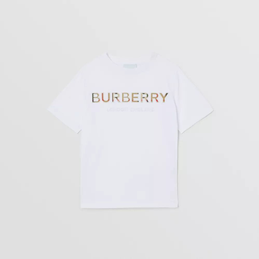 Boys & Girls White Logo Cotton T-shirt