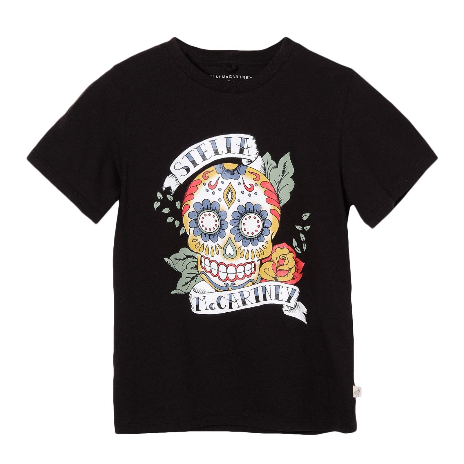 Boys Black Sugar Skull Printed Trims T-Shirt - CÉMAROSE | Children's Fashion Store - 1
