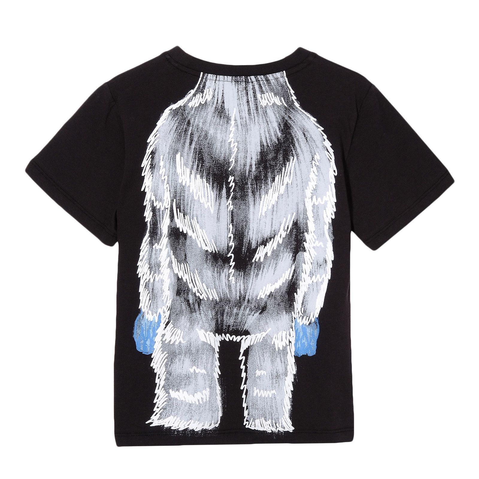 Boys Black Cotton T-Shirt With Orangutan Print - CÉMAROSE | Children's Fashion Store - 2