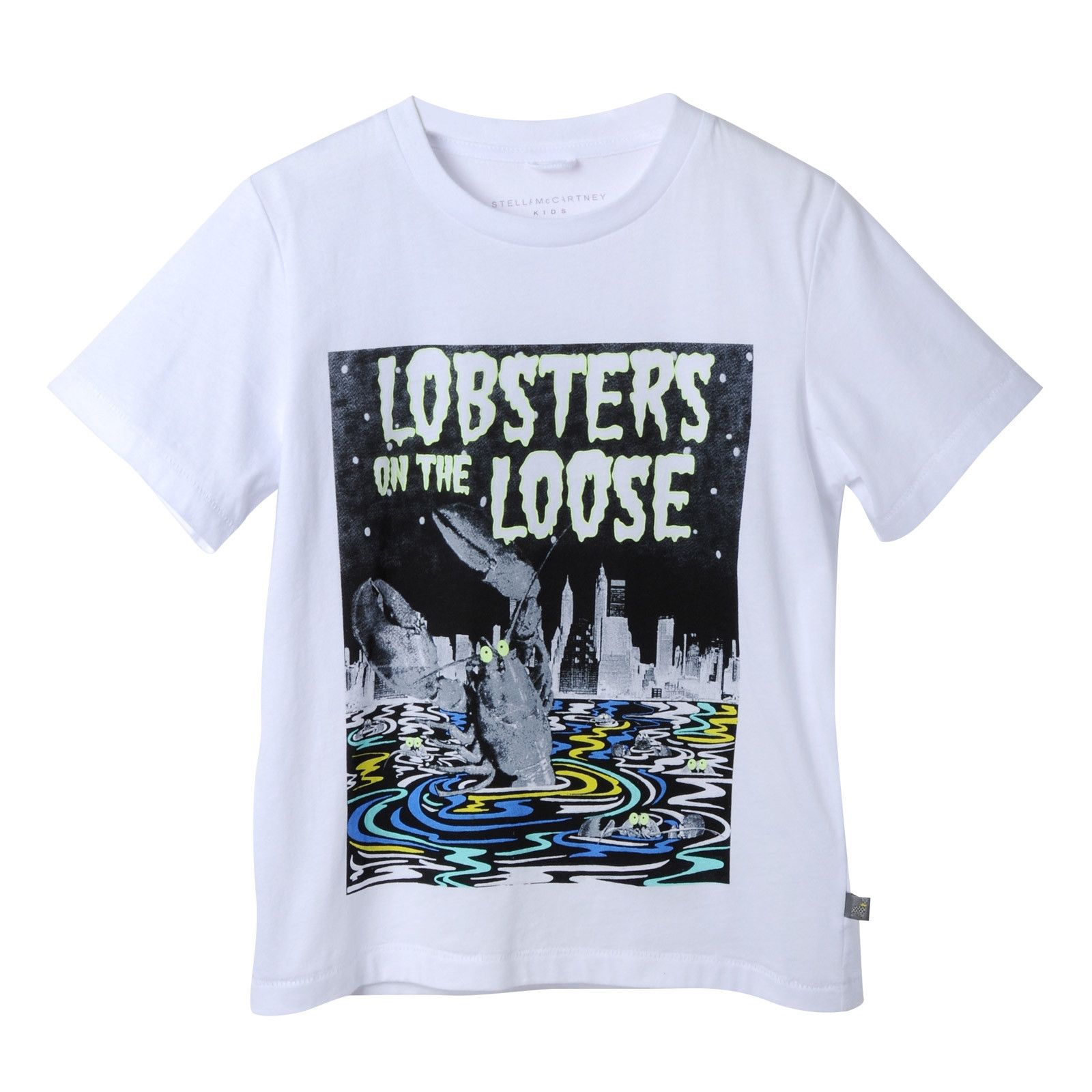 Boys White Cotton T-Shirt With Lobster On The Loose Print - CÉMAROSE | Children's Fashion Store