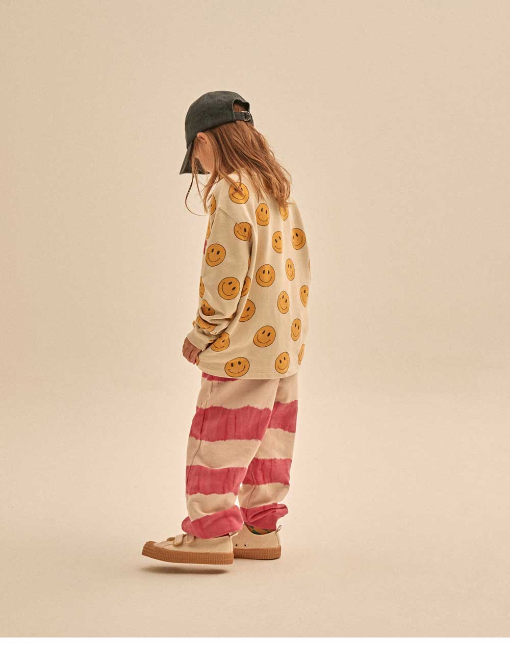 Boys & Girls Beige Smile Cotton T-Shirt