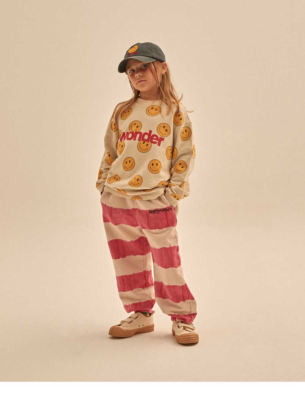 Boys & Girls Beige Smile Cotton T-Shirt