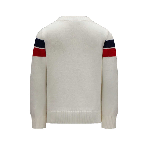 Boys White Logo Cotton Sweater