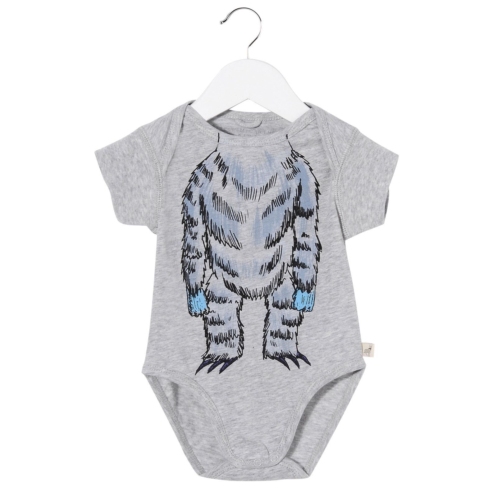 Baby Grey Cotton Yeti Printed Short Sleeve Bodysuit - CÉMAROSE | Children's Fashion Store
