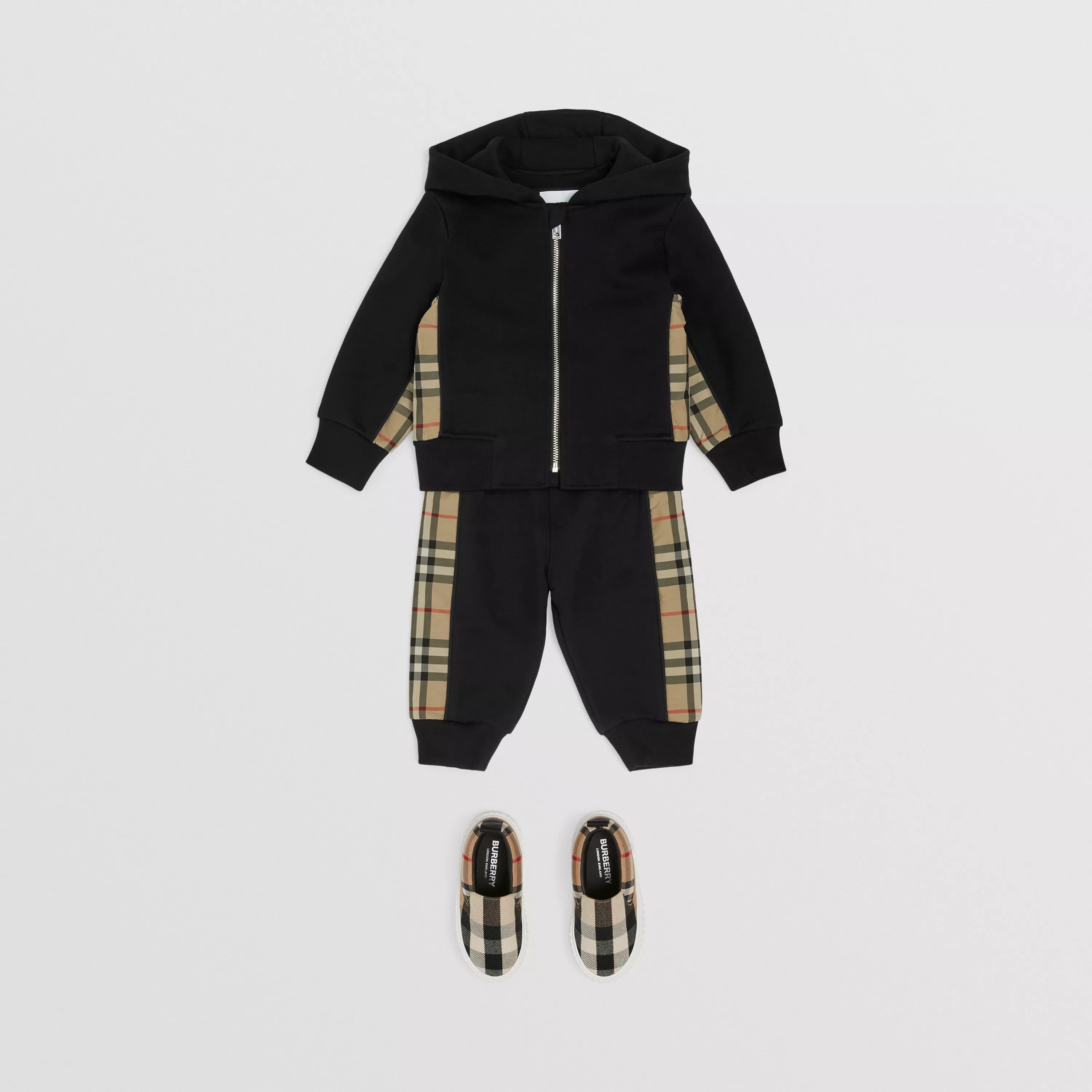 Baby Boys & Girls Black Cotton Trousers