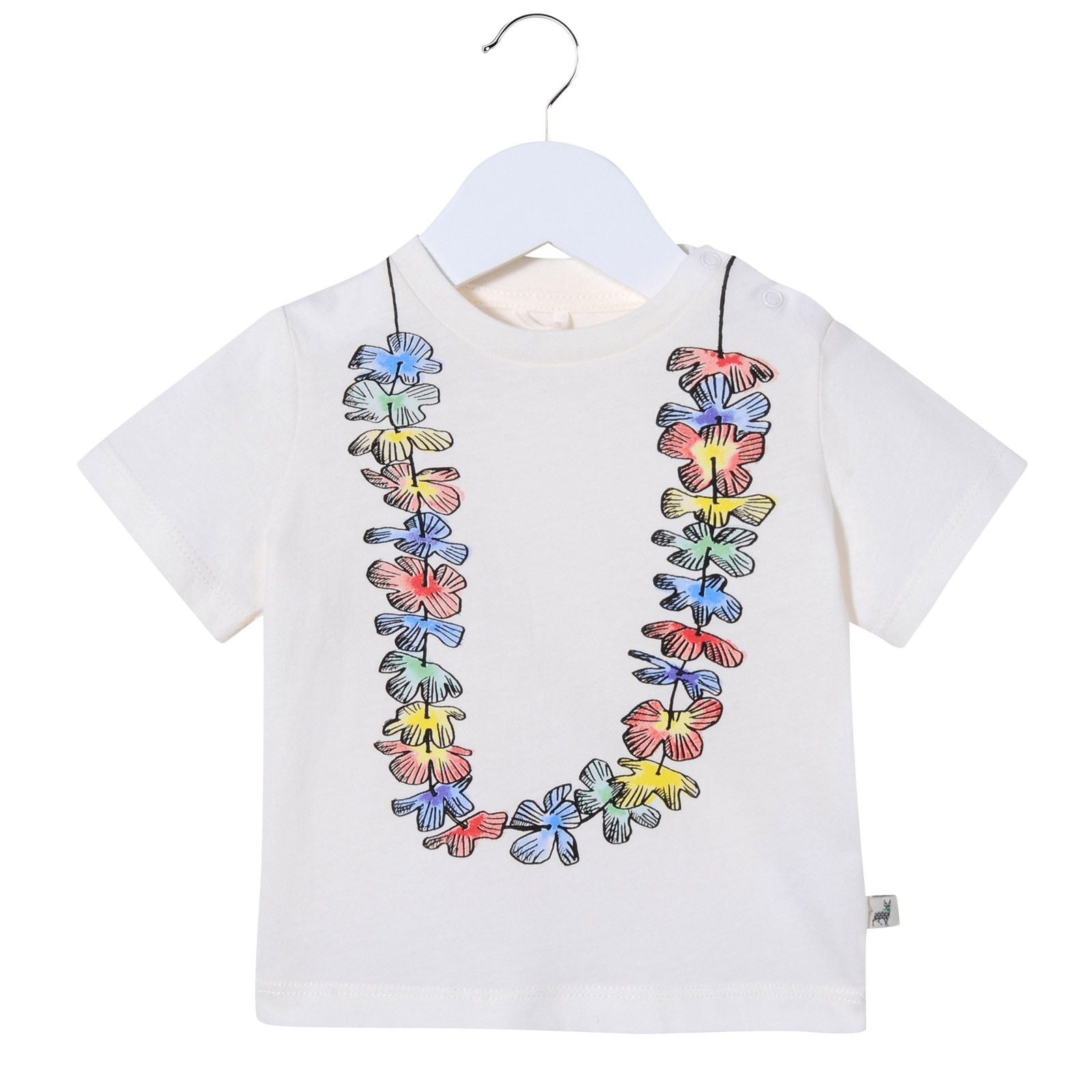 Baby Girls White Cotton Floral Printed T-Shirt - CÉMAROSE | Children's Fashion Store