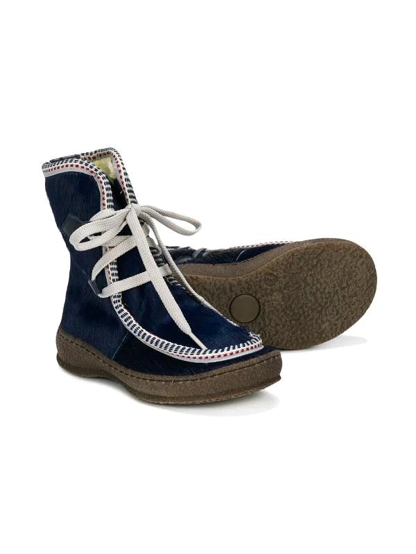 Boys & Girls Blue Leather Boots