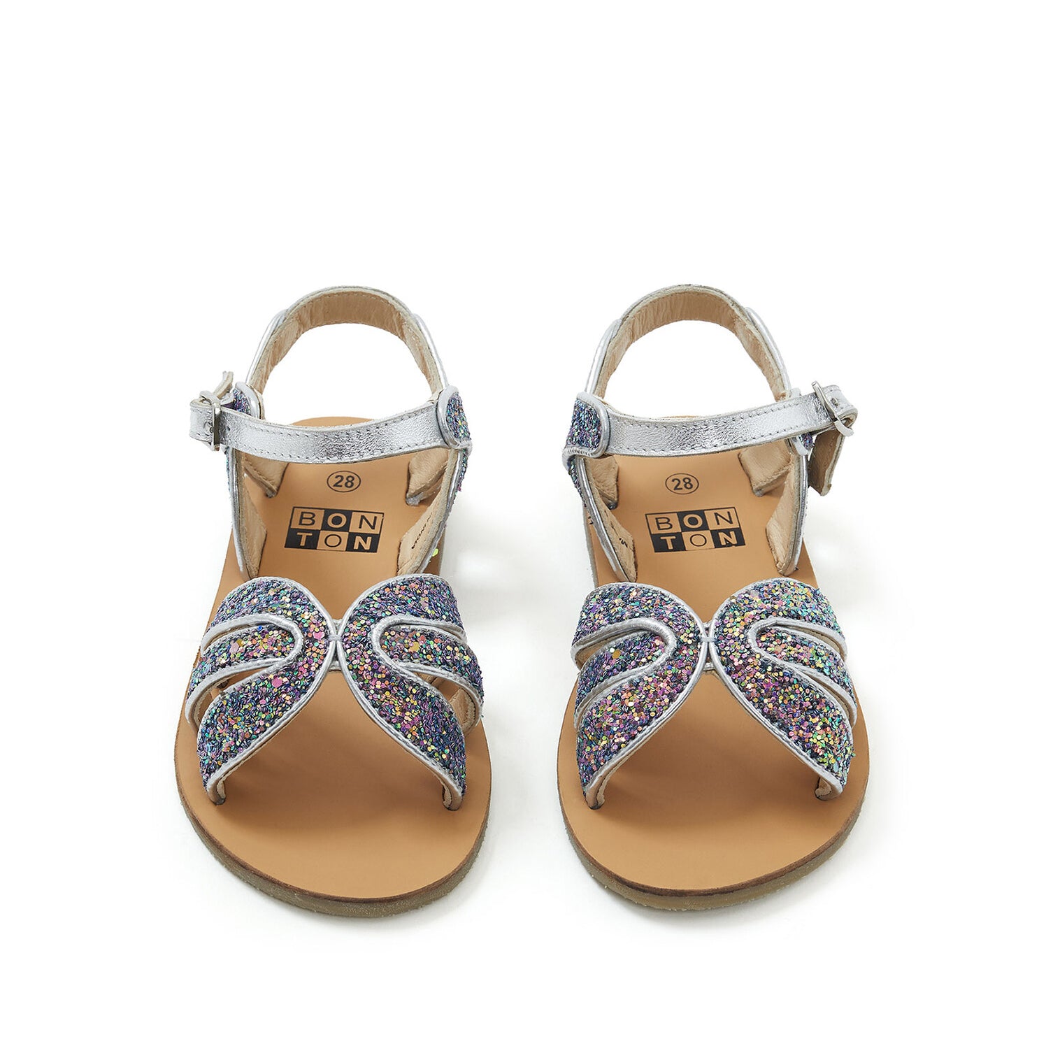 Girls Silver Glitter Sandals