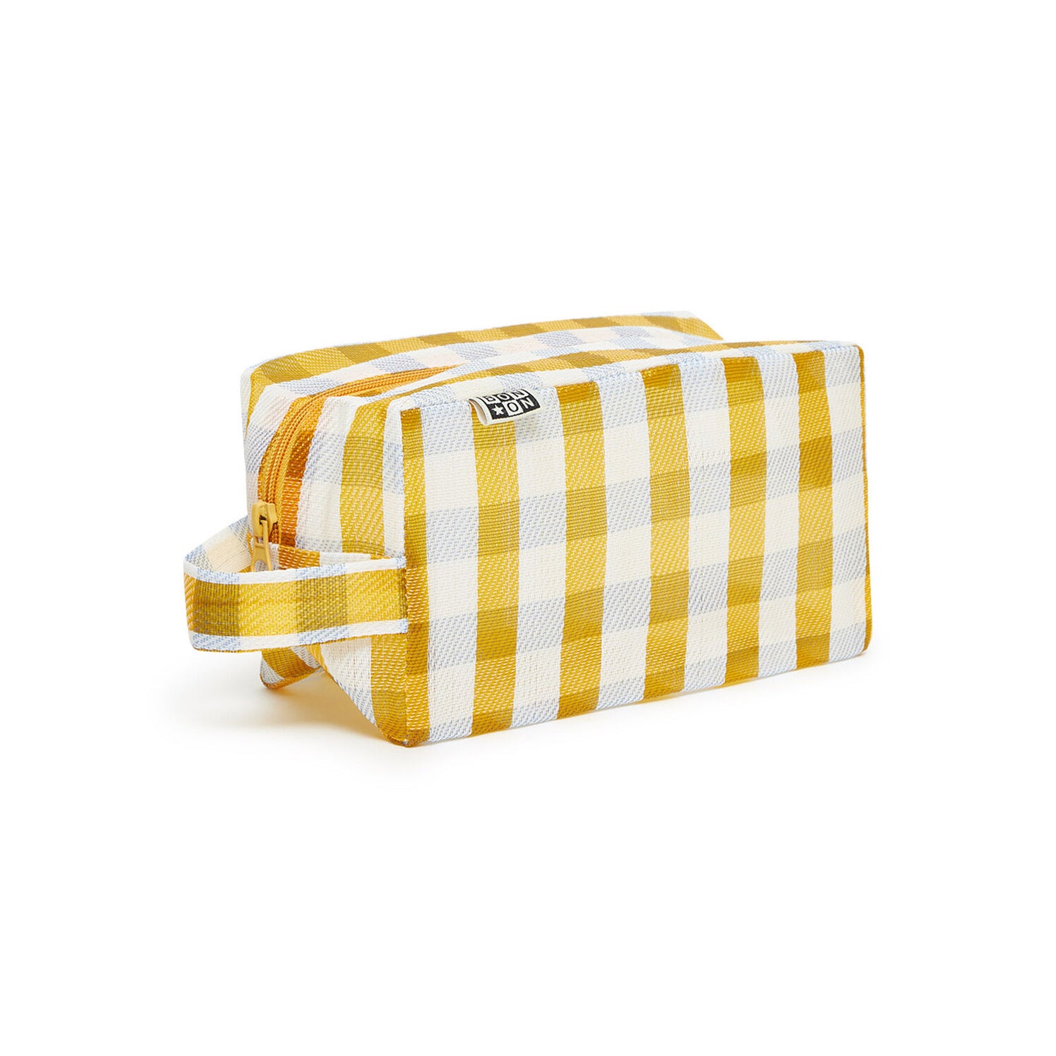 Yellow Check Printed Bag