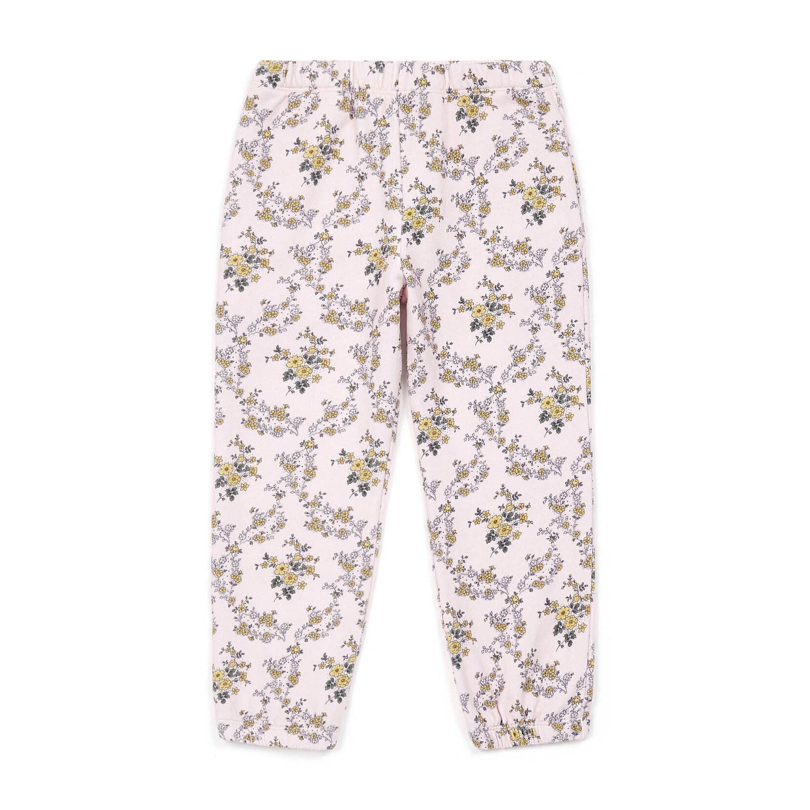 Girls Pink Printed Cotton Trousers
