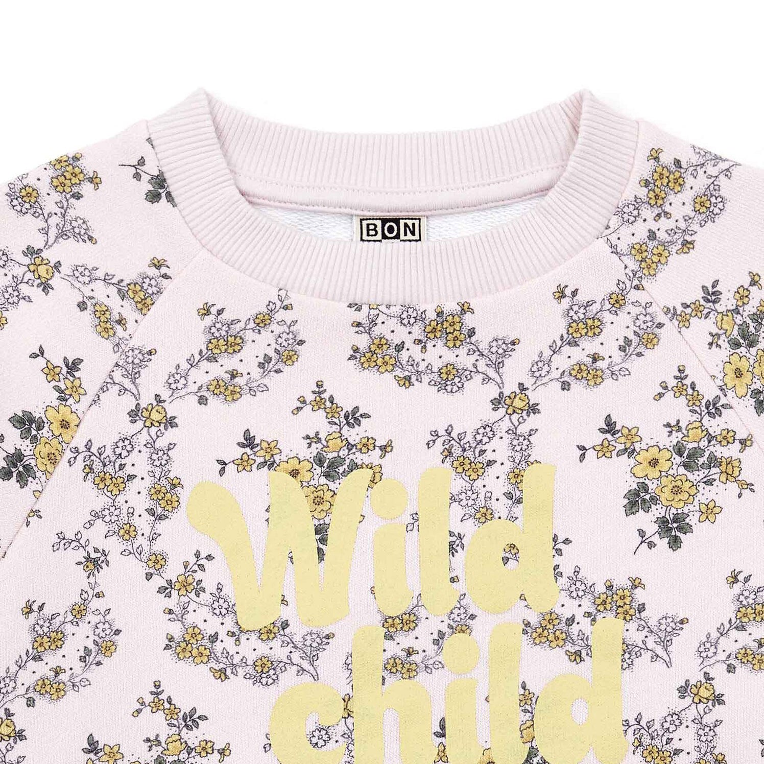 Girls Pink Printed Cotton Sweatshirt