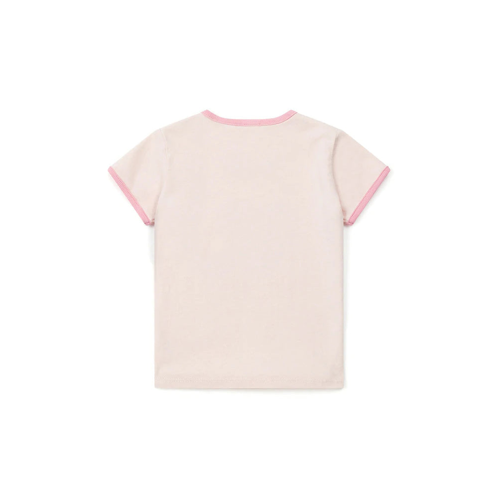 Baby Girls Pink Printed Cotton T-Shirt