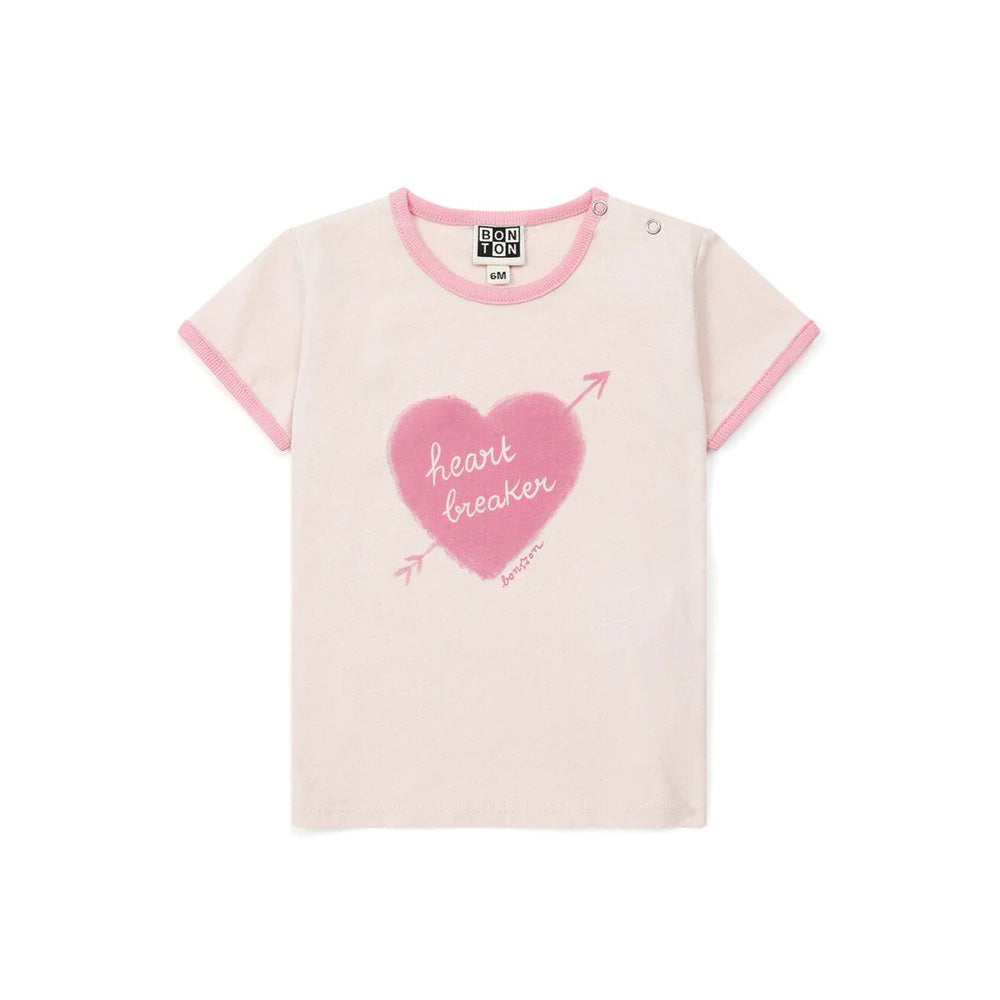 Baby Girls Pink Printed Cotton T-Shirt