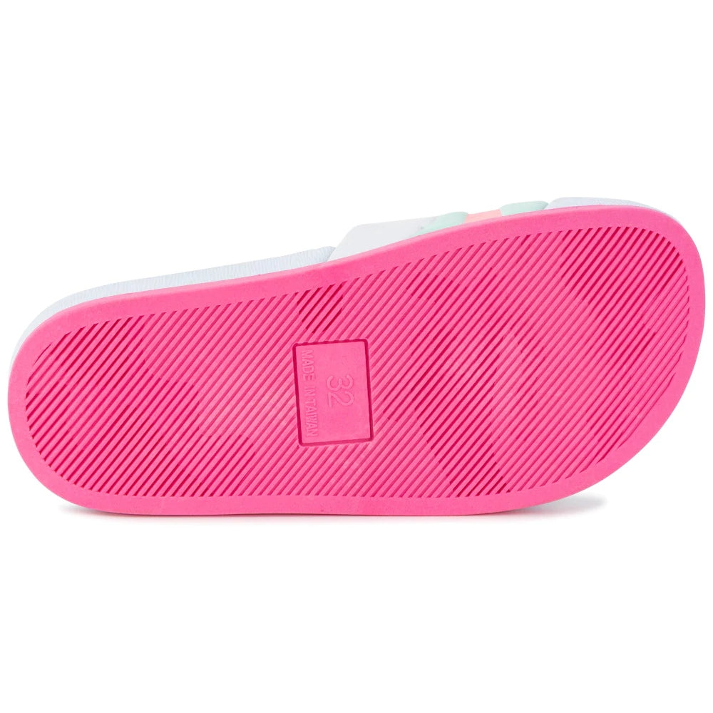 Girls White Logo Sandals