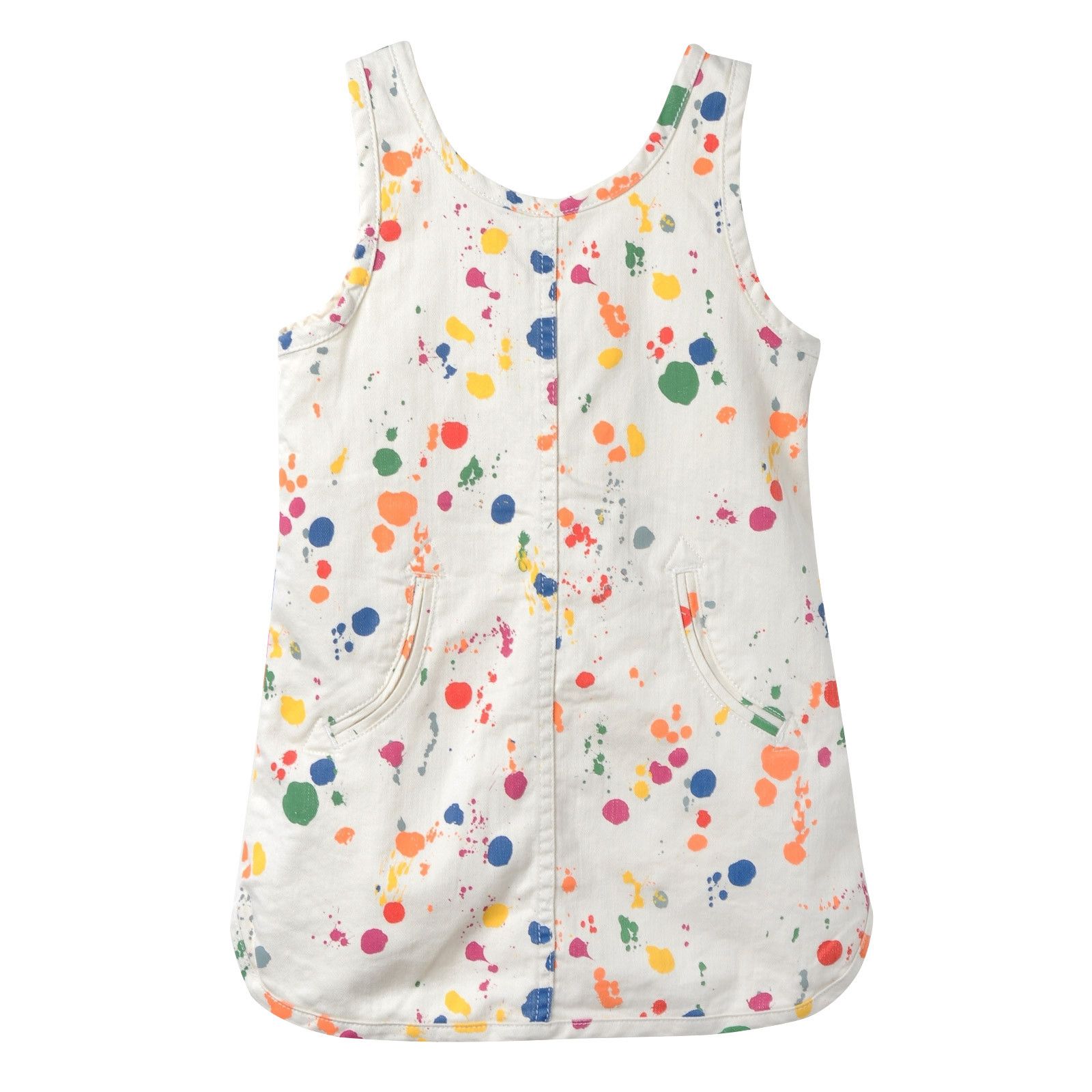 Girls White Cotton Colorful Spot Printed Dress - CÉMAROSE | Children's Fashion Store - 1