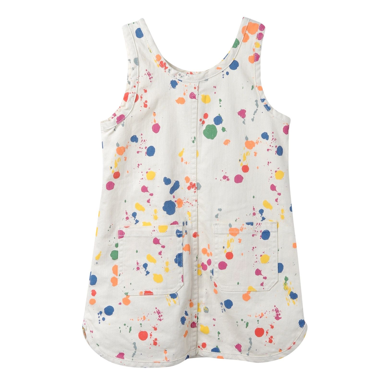 Girls White Cotton Colorful Spot Printed Dress - CÉMAROSE | Children's Fashion Store - 2