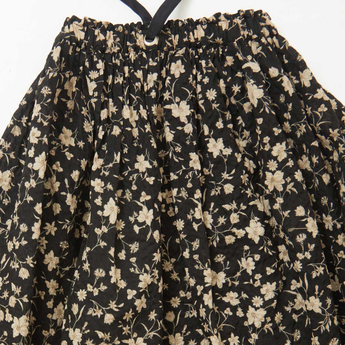 Girls Black Floral Cotton Dress