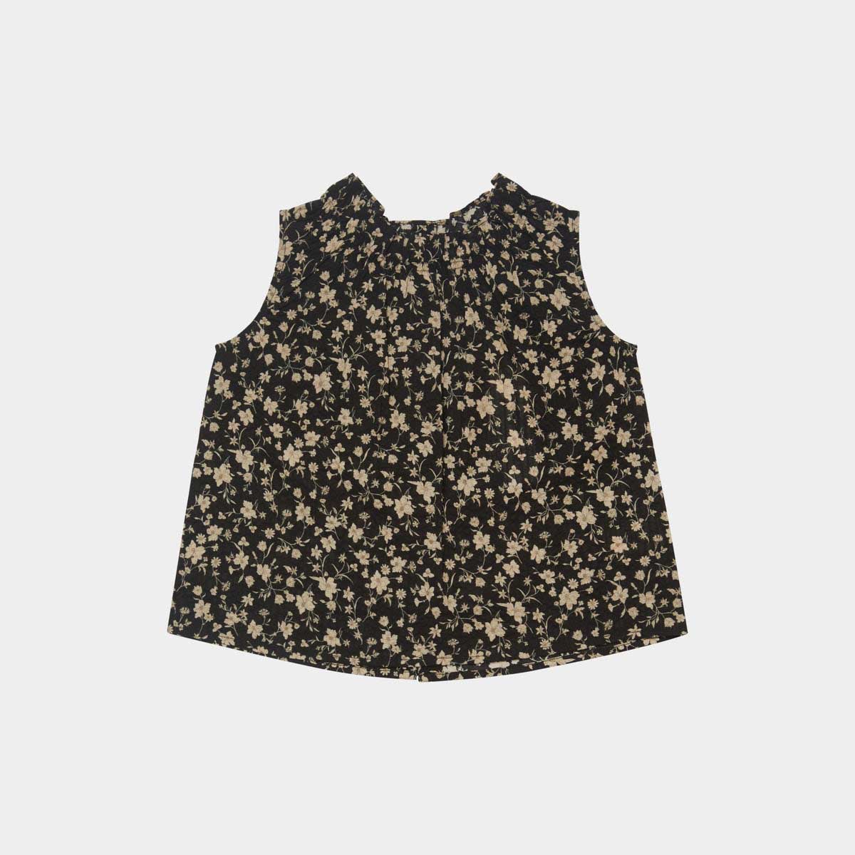 Girls Black Floral Cotton Set
